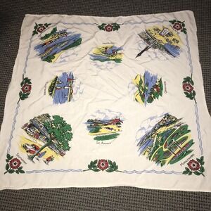 Ports Of England 28" Square Graphic Linen Tablecloth